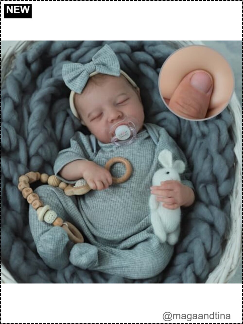 18" Realistic Weighted Vinyl Reborn Baby Girl Doll with Accessories